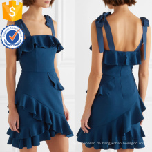 Neueste Design 2019 Navy Rüschen Spaghetti Strap Minikleid Herstellung Großhandel Mode Frauen Bekleidung (TA0320D)